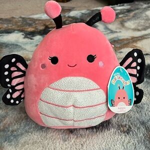 🦋 OG Squishmallows Andreina the pink/coral & black butterfly OG 2021 8” NWT HTF